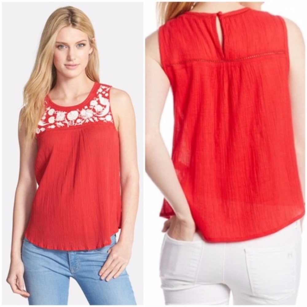 Lucky Brand Embroidered Top