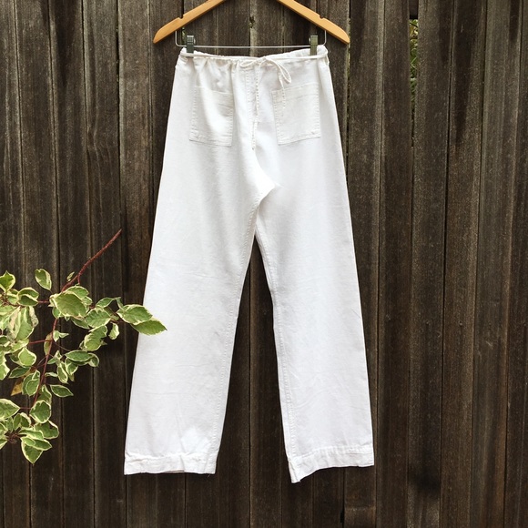 Jypsy Jean Pants - 🌱Vintage white linen high waist pants🌱