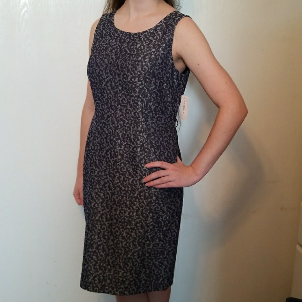 JonesStudioSeparates SheathDress BlueGrey Jacquard