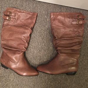 Tan Wide Calf Boots
