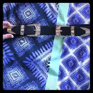 double buckle black belt