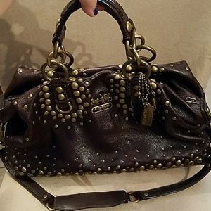 Espresso Studded Coach Sabrina Bag
