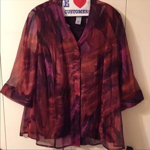 Sheer blouse with matching tank top