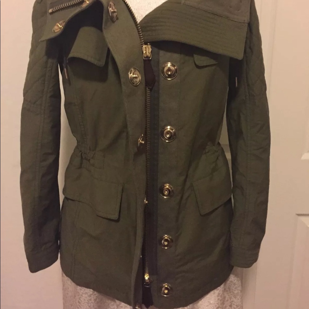 Burberry Brit Parkfield Hooded Jacket-Olive Size 2