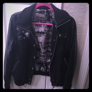 EUC Genuine Leather GUESS Jacket