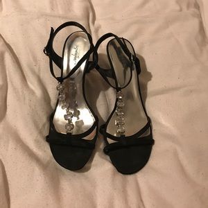 Black And Stone Heels