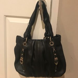 B. Makowsky black pebbles leather tote bag