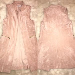Calvin Klein Suede Sleeveless Coat