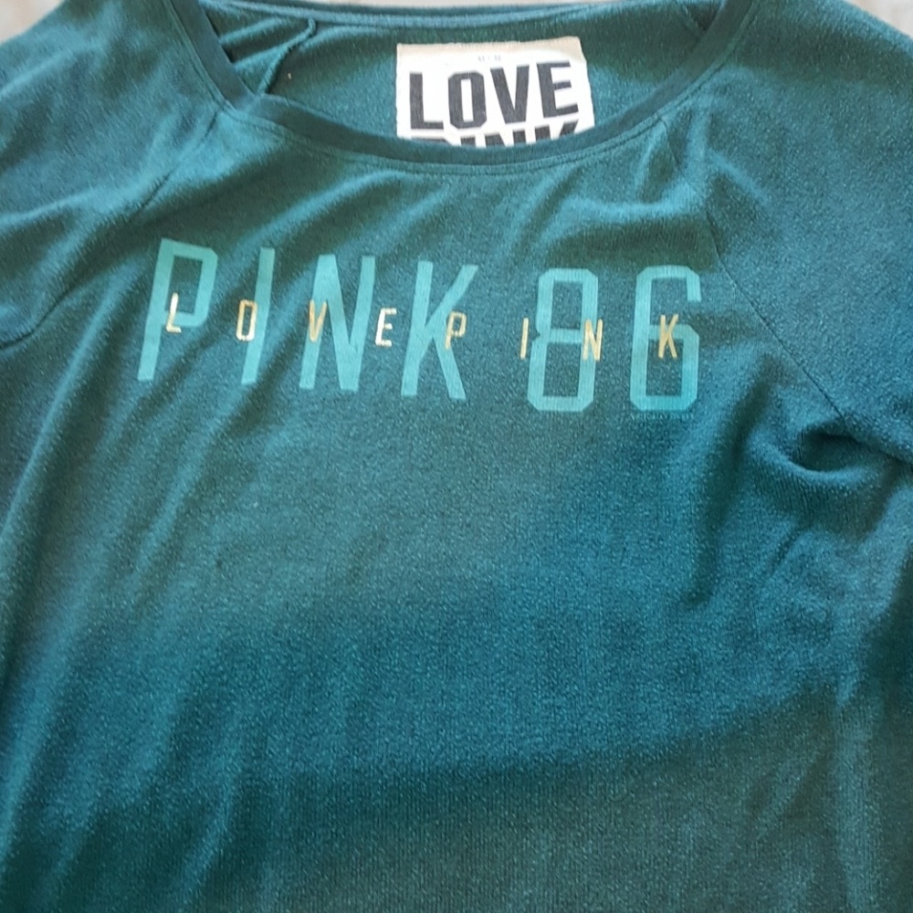 Long sleeve off the shoulder pink sweater