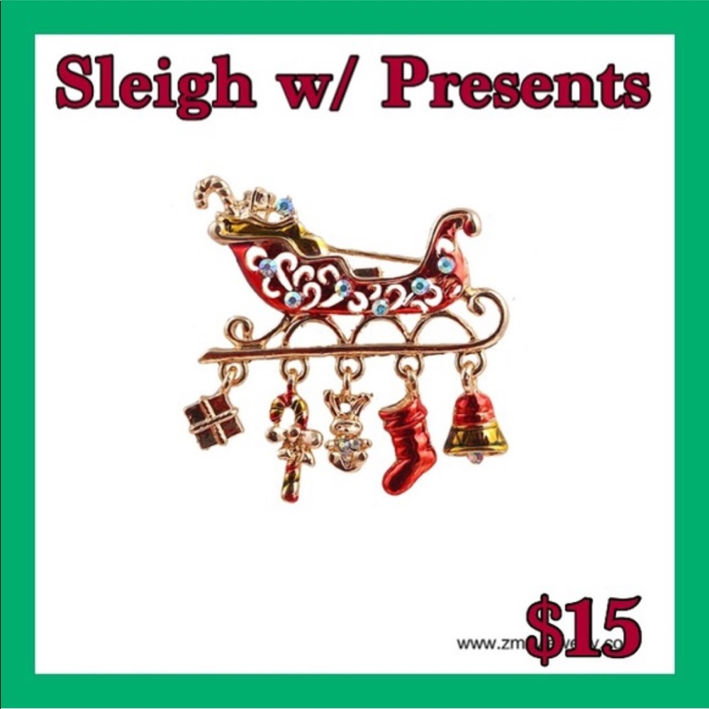 Sleigh W/ Presents Brooch/Pin.