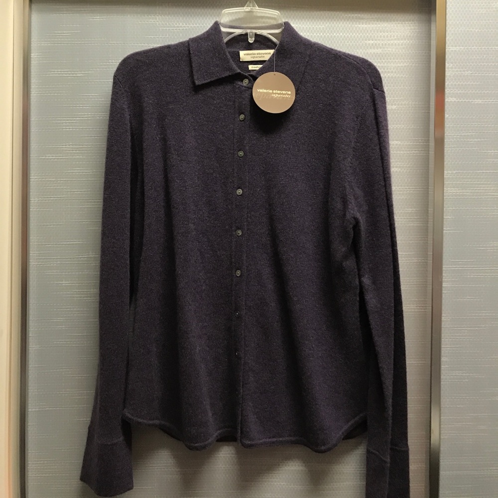 NWT womens Valerie Stevens purple cashmere sweater