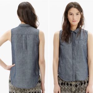 Madewell chambray sleeveless shirt - size small