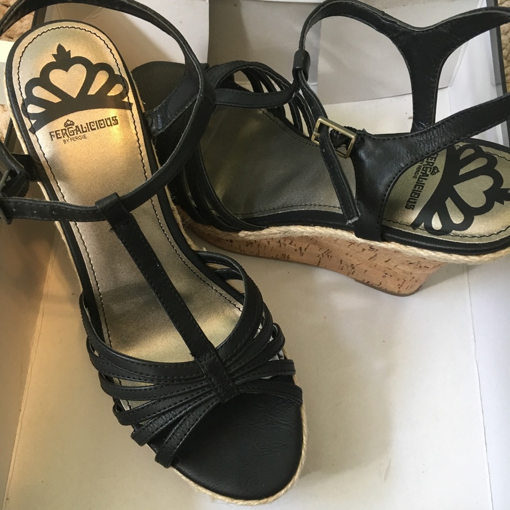 Fergalicious black platform shoes