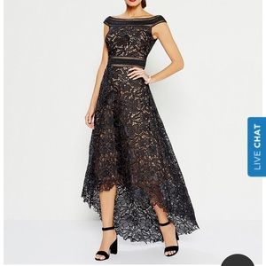 Tadashi Shoji Off-The-Shoulder Hi Lo Gown