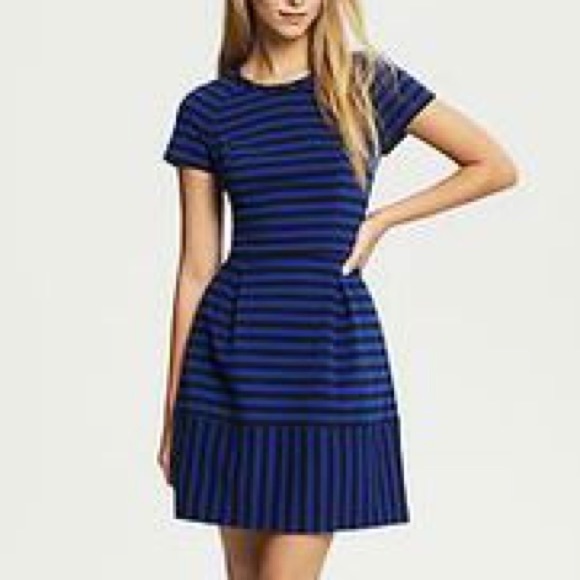Banana Republic Blue & Black Striped Office Dress - Picture 1 of 4