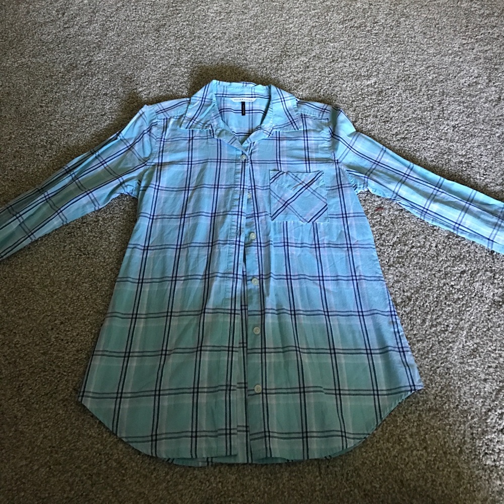 Blue stripe flannel
