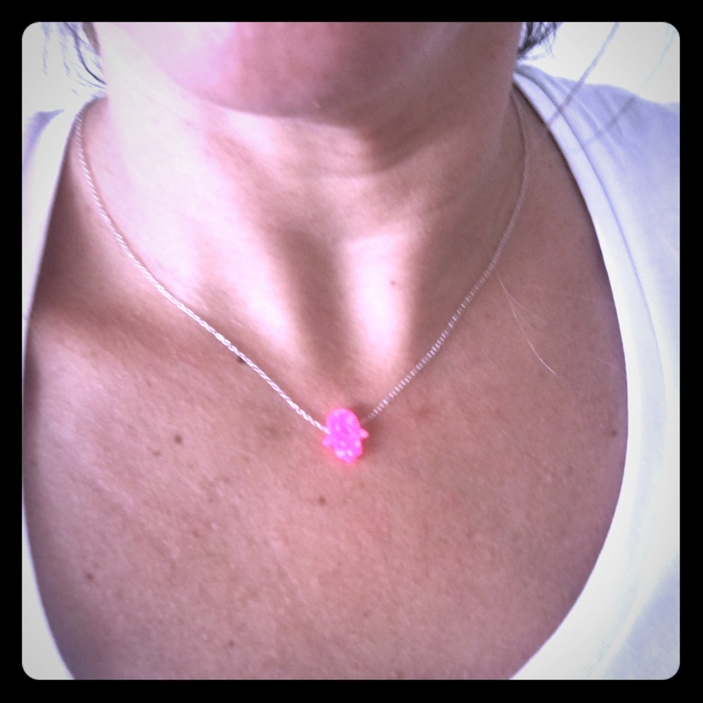 Hamsa silver necklace