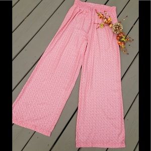 BOUTIQUE PALLAZZO PANTS PEACH AND WHITE
