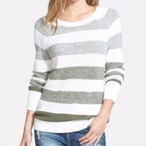Marled Ombre Stripe Cotton Blend Sweater