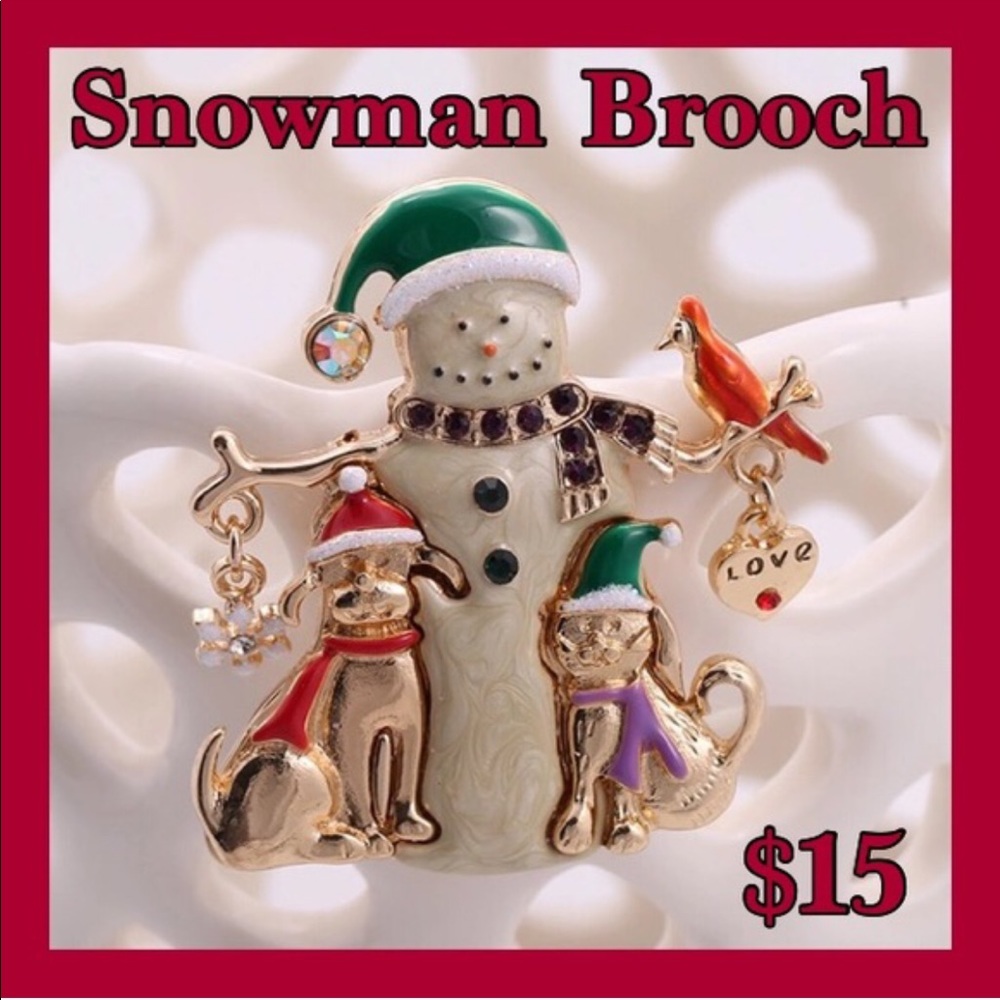 Snowman & Friends Brooch/Pin