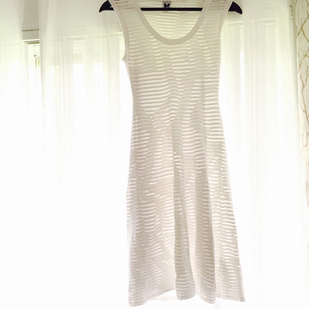 M Missoni textured white midi dress