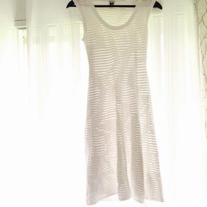 M Missoni textured white midi dress