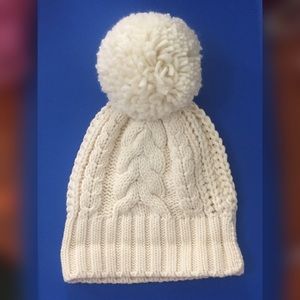NWT Hanna Andersson Pom Hat, Ecru, OS