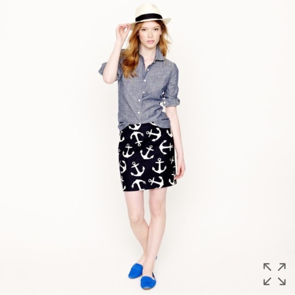 NWT J. Crew Postage Stamp Mini in Dizzy Anchors