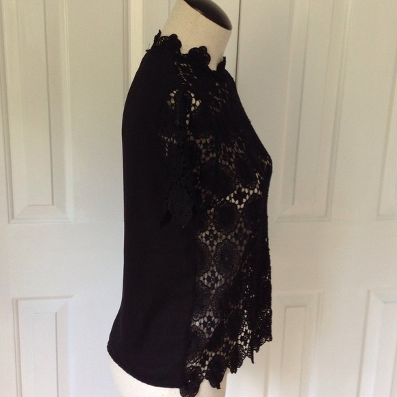 BOGO‼️Black open pattern crotchet top - Picture 3 of 5