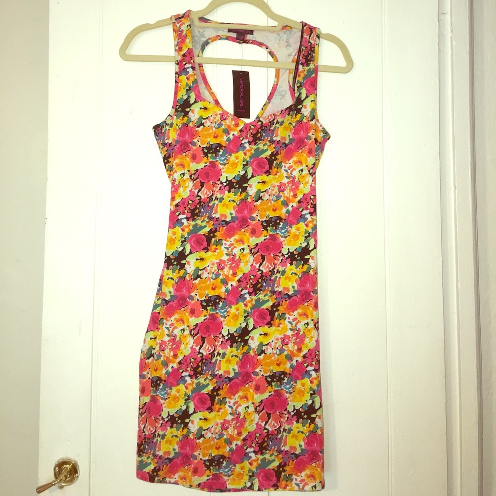 NEW- floral print open back dress!