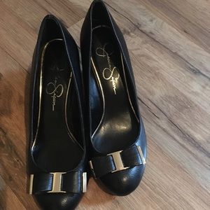 Jessica Simpson black wedges size 7