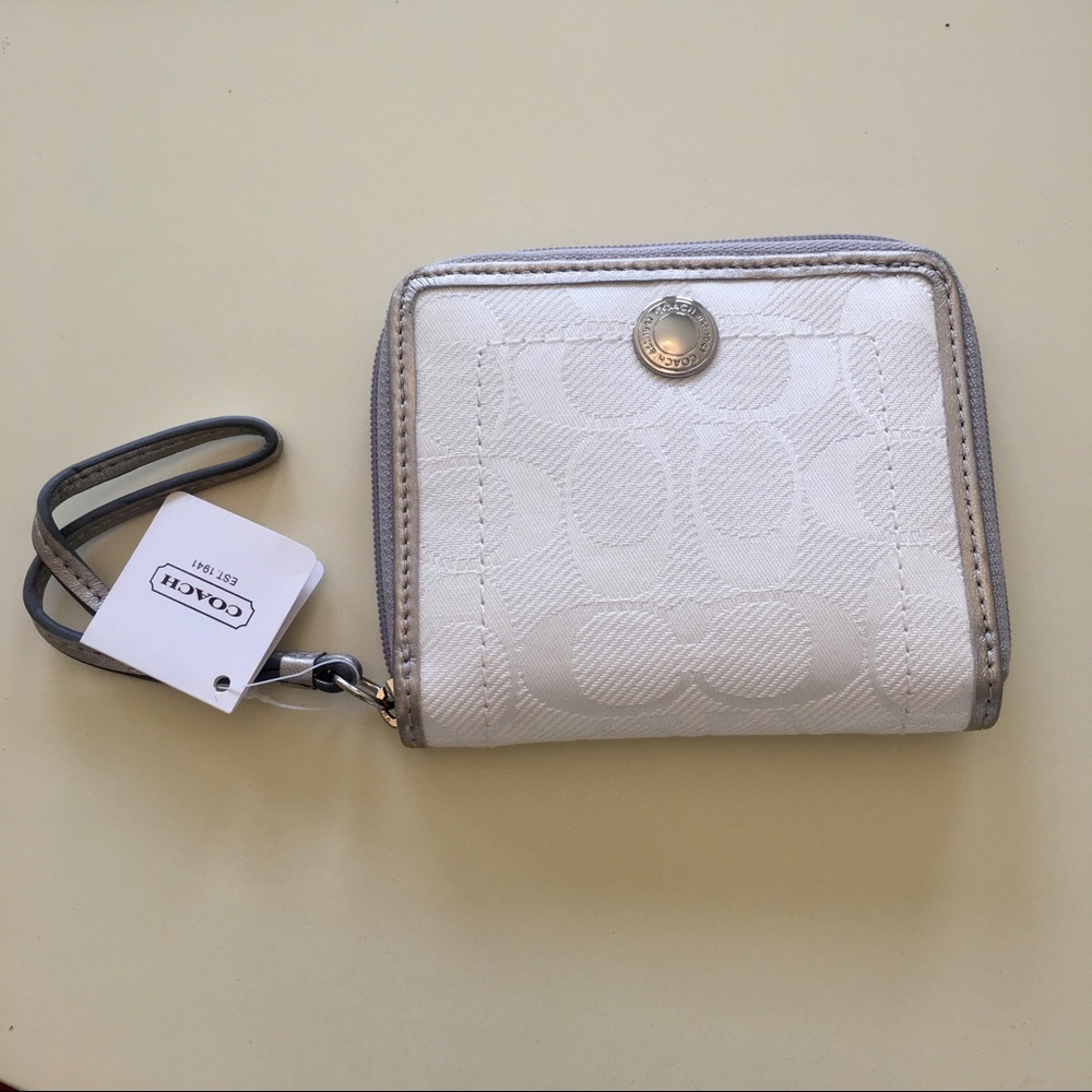 Coach signature white wallet/wristlet