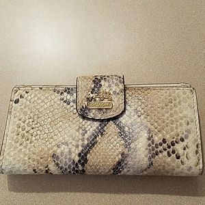 Faux Snakeskin Print Coach Wallet