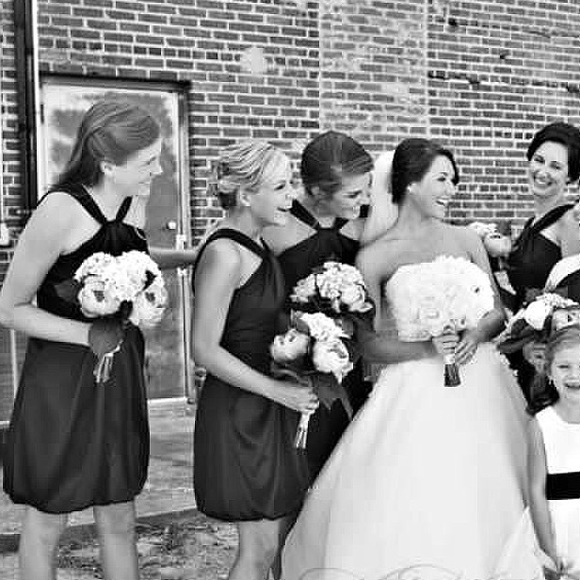 David's Bridal bridesmaid formal dress! Black satin oasis halter prom wedding - Picture 5 of 5