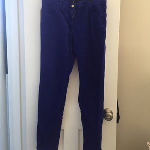 Royal blue corduroy skinnies