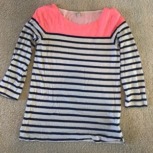 Jcrew striped 3/4 sleeve shirt