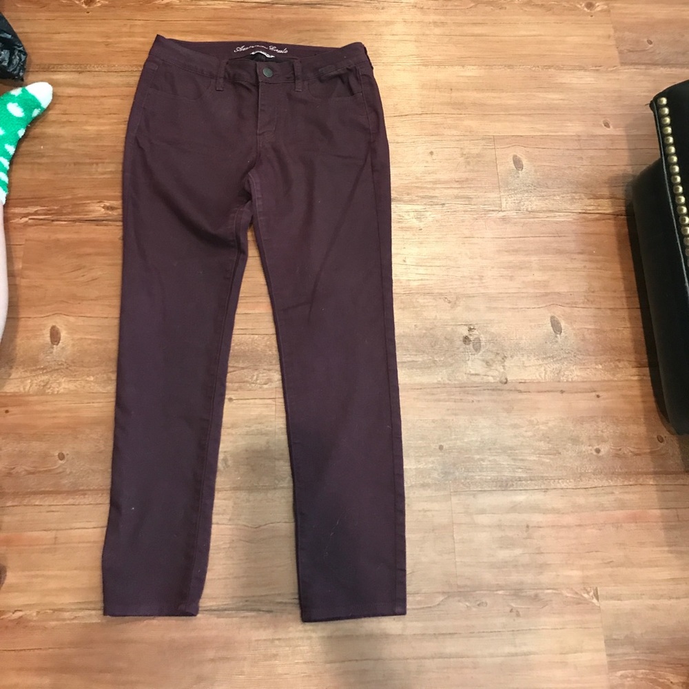 maroon jeggings