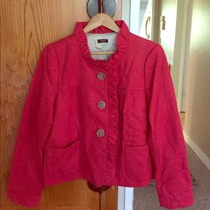 J. Crew Wool Ruffle Neck Jacket