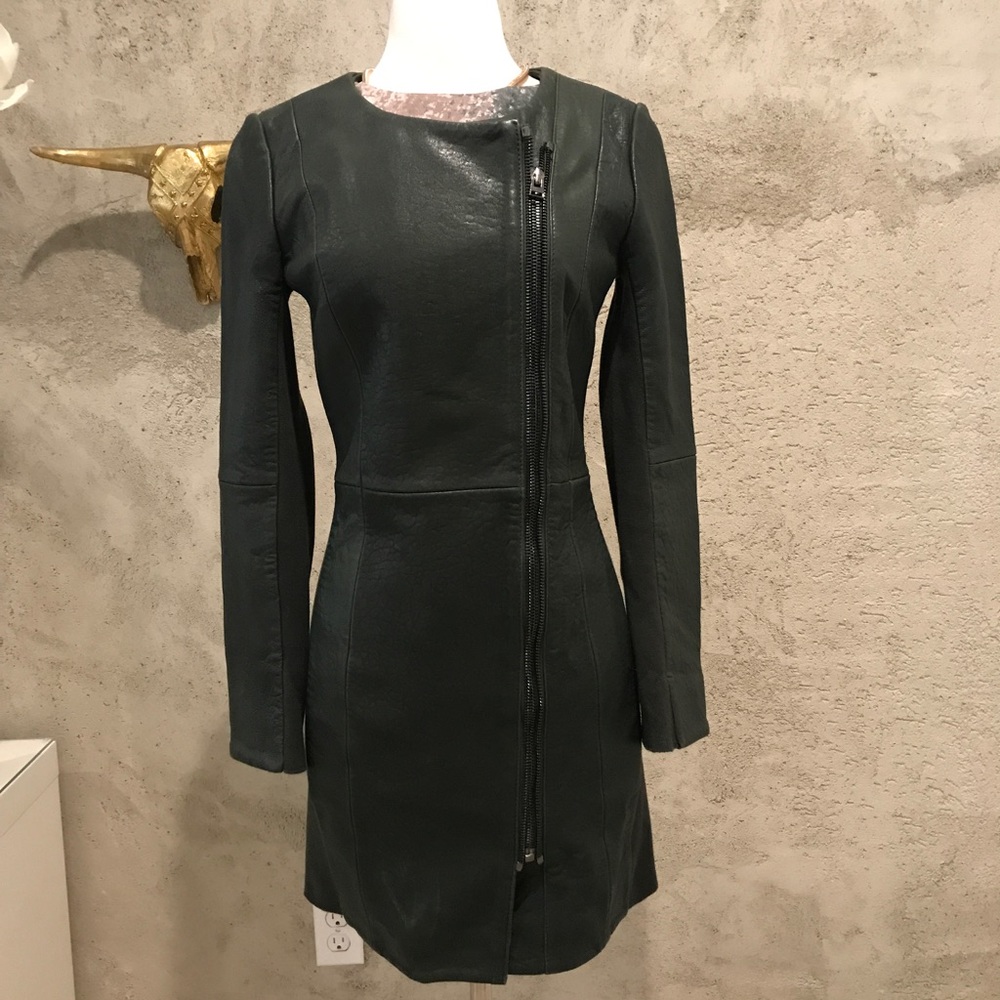 2lovetonycohen green leather trench