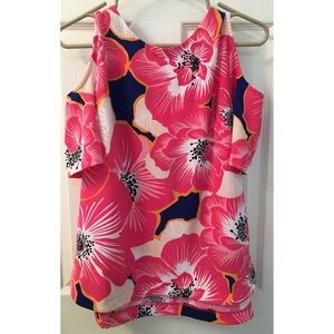 Floral / Cold Shoulder Top / Size M