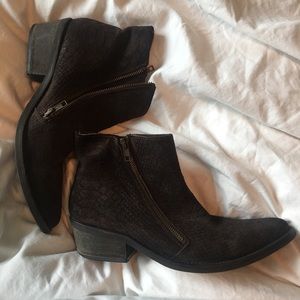 Dark brown leather booties from Free people