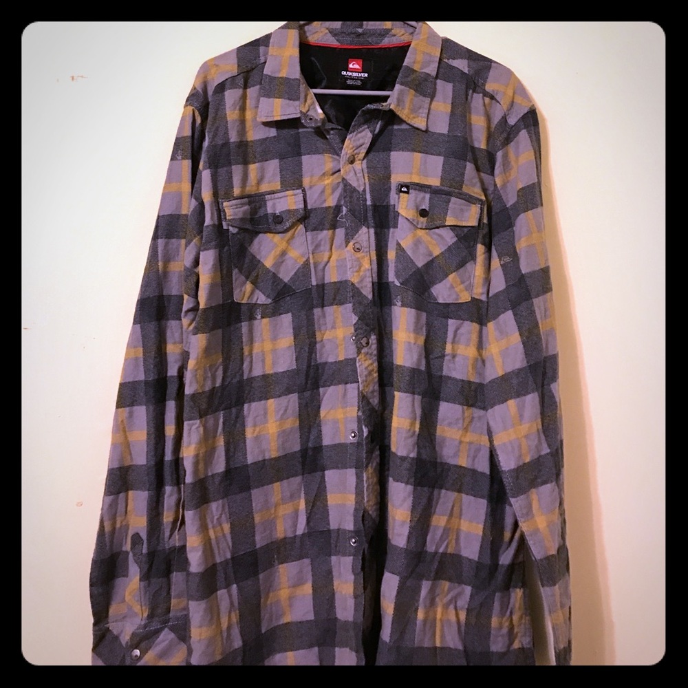 Snap-button flannel shirt
