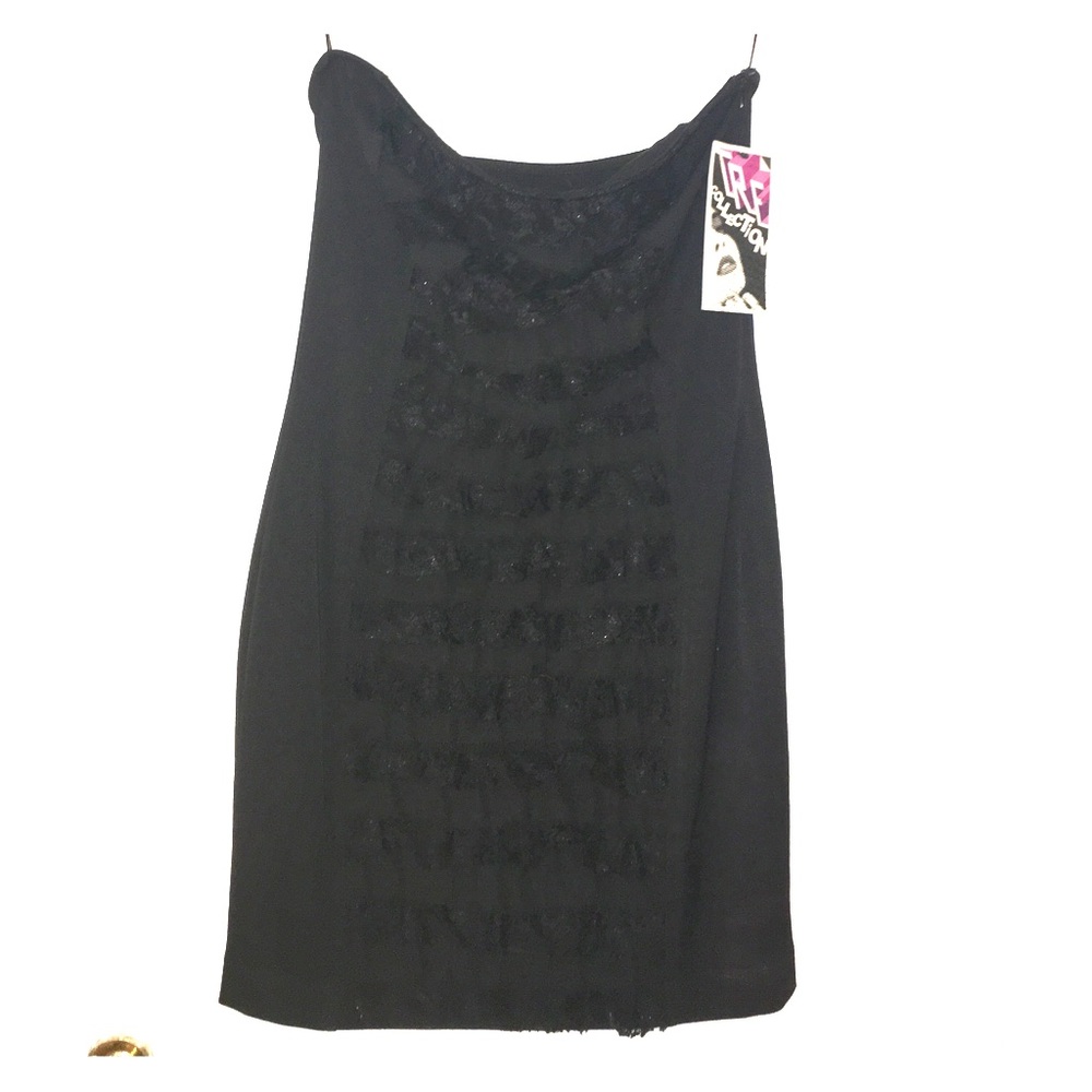 NEW- black ruffle bodycon dress!