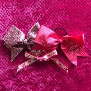 Pink cheer bows