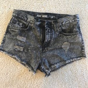 Gray high waisted destroyed denim shorts