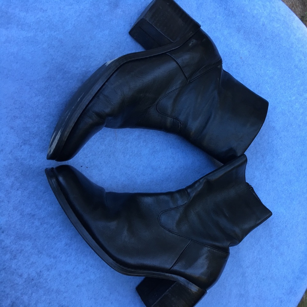 Black Leather Booties