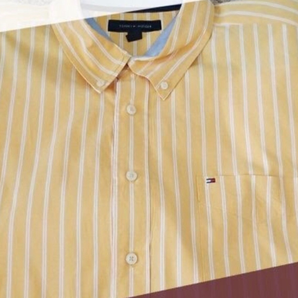 Tommy Hilfiger Long Sleeve Yellow Dress Shirt (XL)