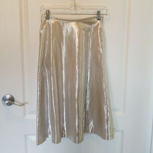 Cynthia Rowley long Skirt Metalic Champaign color