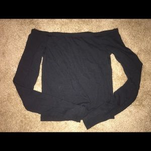 Off the shoulder long sleeve top.