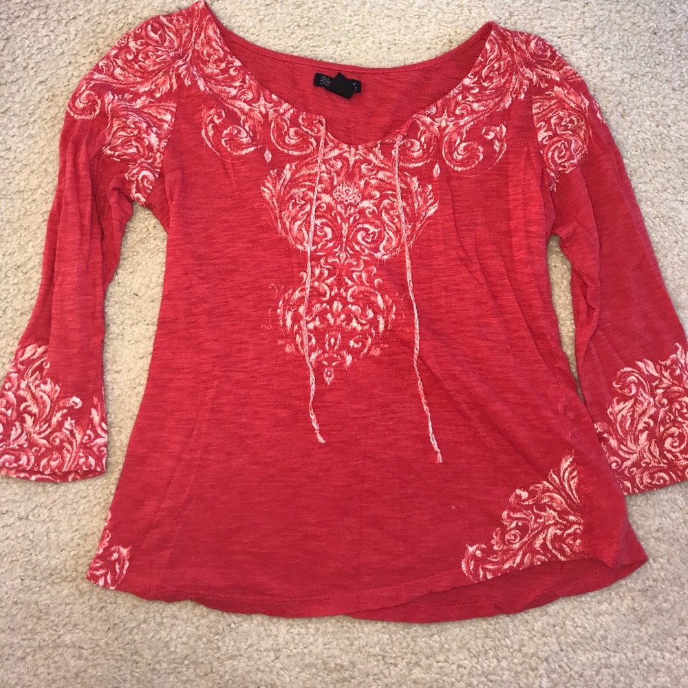 Red lucky brand 3/4 sleeve